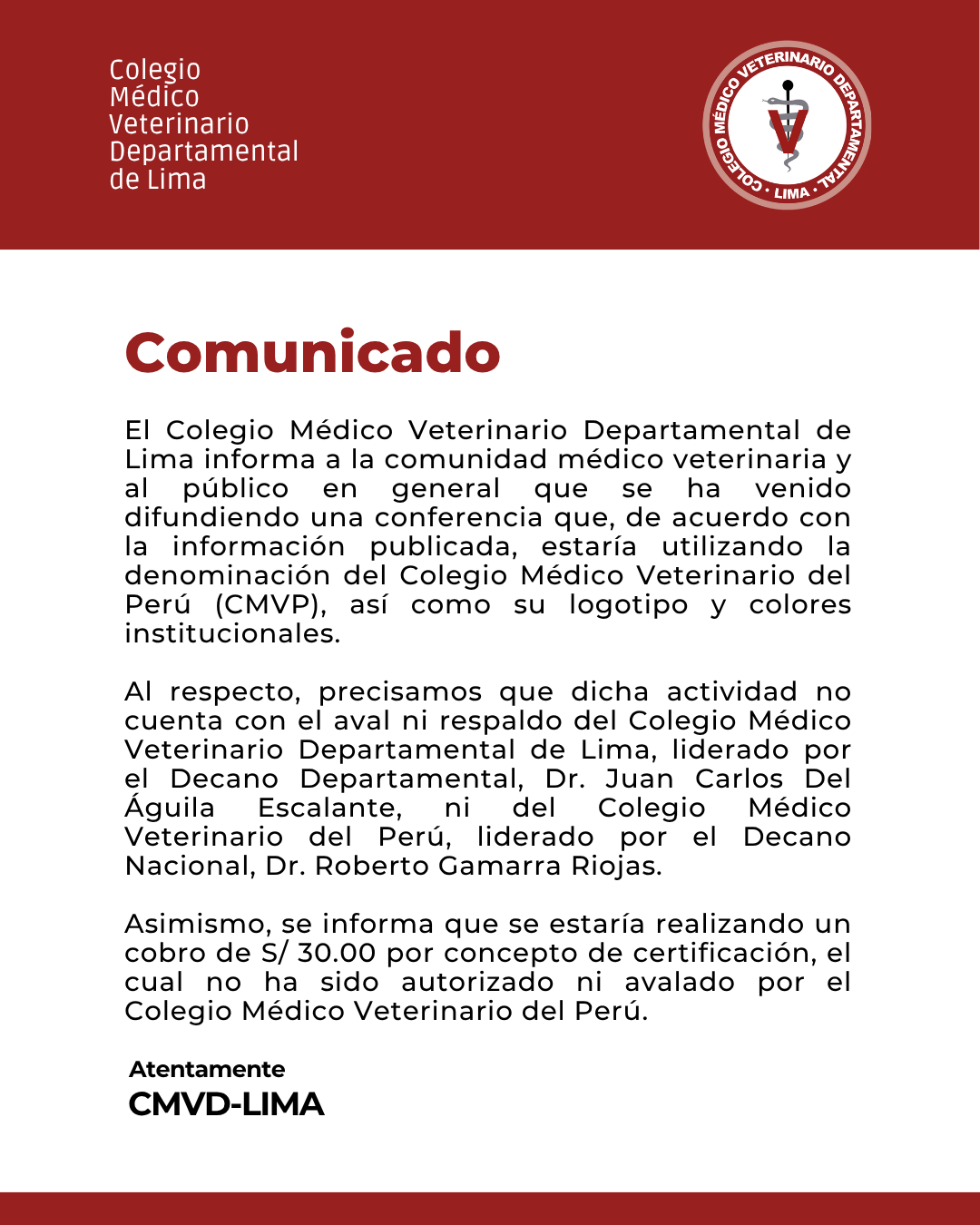 Rechazo a la Difusión de Conferencia sin Aval Institucional