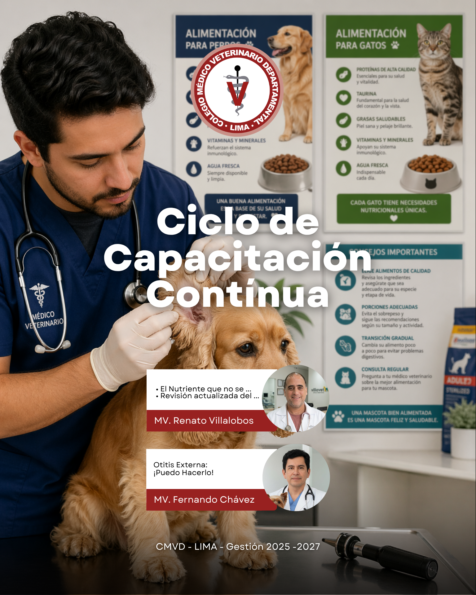 Ciclo de Capacitación en Medicina Clínica y Nutrición Veterinaria en la Universidad Peruana Cayetano Heredia