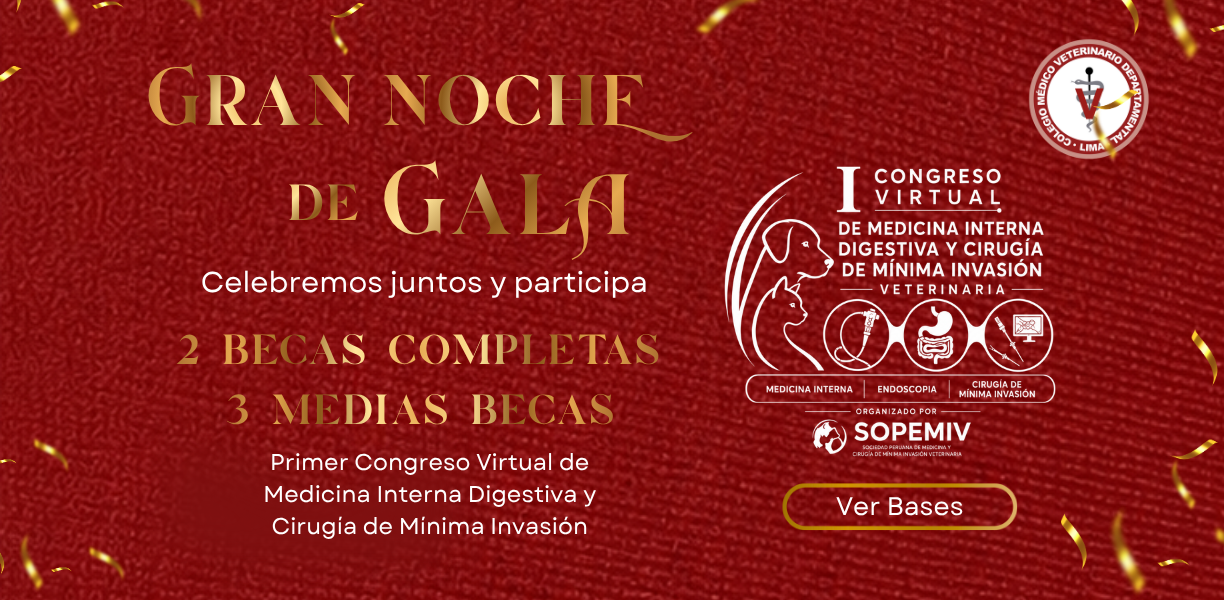 Sorteo de 5 Becas para el I Congreso Virtual de Medicina Interna Digestiva y Cirugía de Mínima Invasión Veterinaria