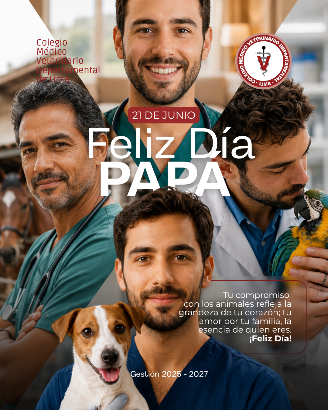 Saludo por el Día del Padre a los médicos veterinarios del CMVD Lima